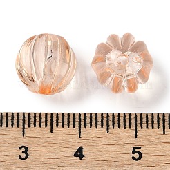 透明なアクリルビーズ  カボチャ  ダークサーモン  11mm  穴：1.8mm&nbsp;TACR-U008-03D
