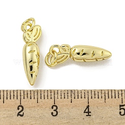 真鍮チャーム  丸カン付き  カドミウムフリー＆鉛フリー  長持ちメッキ  ニンジン  18KGP本金メッキ  18.5x6.5x5mm  穴：3mm&nbsp;KK-E114-10G