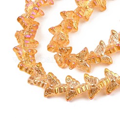 メッキガラスビーズ連売り  蝶  ミックスカラー  7~8x14~15x5mm  穴：0.8mm  約100個/連  22.05インチ〜22.83インチ（56~58cm）&nbsp;EGLA-S188-25