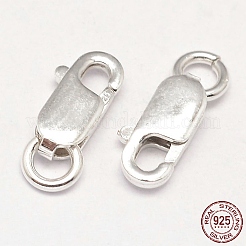 925スターリングシルバーカニカン  丸カン付き  銀  12x4.3x2.5mm  穴：3mm  約27個/15g&nbsp;LS-STER-F014-08C