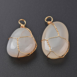 Natural Dendritic Agate Pendants&nbsp;G-N332-50-14