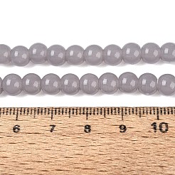ジェイド風ガラスビーズ連売り  ラウンド  濃いグレー  6~6.5mm  穴：1.4mm  約67~70個/連  14.76インチ〜15.16インチ（37.5~38.5cm）&nbsp;GLAA-T032-J6mm-10