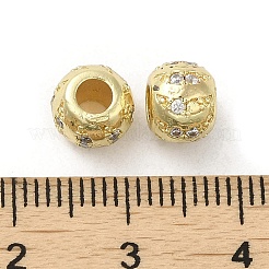 Rack Plating Brass Micro Pave Cubic Zirconia Beads&nbsp;KK-F866-06G