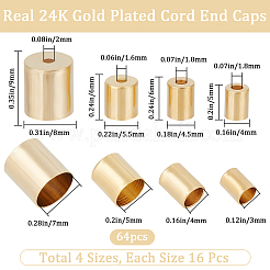 64Pcs 4 Size Brass Cord Ends&nbsp;KK-BBC0010-94