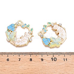 Rack Plating Alloy Enamel Pendants&nbsp;X-ENAM-N056-372KCG-02