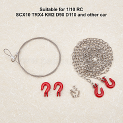 おもちゃの車のアクセサリーキット  鉄製トレーラーチェーンセットと鋼製トレーラーチェーンセットを含む  レッド  995x4.5x1mm&nbsp;FIND-GA0001-44