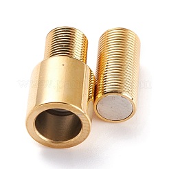 イオンプレーティング(IP) 304ステンレススチール製マグネット留め具  コラム  18KGP本金メッキ  24x9mm  穴：5mm&nbsp;STAS-G239-01G