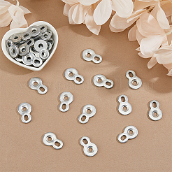 鉄製コネクターチャーム50個  8番目のリンク  プラチナ  30x19x3mm  穴：6mm&nbsp;FIND-FH0009-58