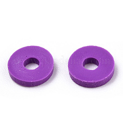 手作り樹脂粘土ビーズ連売り  ヒシビーズ  ディスク/フラットラウンド  暗紫色  6x0.5~1mm  穴：2mm  約320~447個/連  15.74インチ〜16.92インチ&nbsp;CLAY-T002-6mm-54