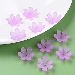 透明なアクリルビーズ  艶消し  花  スミレ  20.5x18.5x6.5mm  穴：2mm  約342個/200g&nbsp;X1-MACR-S373-107-D03