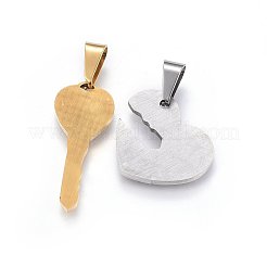 304 Stainless Steel Split Pendants&nbsp;STAS-O108-10GP