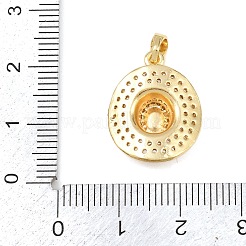 Brass Micro Pave Cubic Zirconia Pendants&nbsp;KK-H525-06G