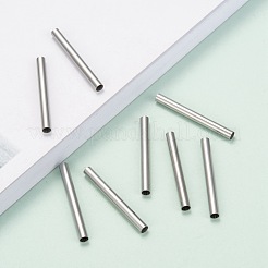 変色しにくい304ステンレススチールチューブビーズ  ステンレス鋼色  30x3mm  穴：2.7mm&nbsp;STAS-G071-35P