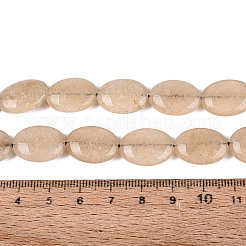 染め加工天然石ホワイトジェイドビーズ連売り  フラットオーバル  小麦  16~18.5x12~13.5x4.5~6.5mm  穴：1~1.4mm  約21~22個/連  14.76~15.55インチ（37.5~39.5cm）&nbsp;G-N370-01A-14
