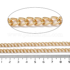 酸化アルミニウムカーブチェーン  溶接されていない  スプールで  ゴールドカラー  6.5x4.5x1mm  約328.08フィート（100m）/ロール&nbsp;CHA-E003-16G