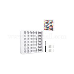 49穴プラスチックペイントオーガナイザースタンド  ピグメント壁掛け収納ラック  ホワイト  31.5x10x33cm&nbsp;ODIS-WH0038-132