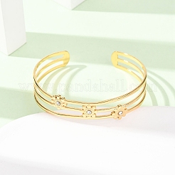 304 Stainless Steel & Rhinestone Cuff Bangles for Women&nbsp;BJEW-C155-01B-G