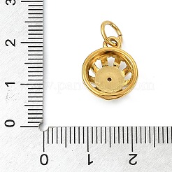 304ステンレススチールラインストーンペンダント  ゴールドカラー  半円チャーム  16x13x6mm  穴：5mm&nbsp;STAS-A145-04B-G