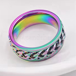 201 Stainless Steel Chains Rotating Finger Ring for Calming&nbsp;RJEW-DJ0001-11A