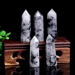 Point Tower Natural Tourmalinated Quartz Healing Stone Wands&nbsp;PW-WG27572-02