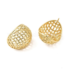 Rack Plating Brass Hollow Dome Stud Earrings for Women&nbsp;EJEW-Z019-18G