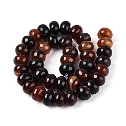 染め加工天然石瑪瑙ビーズ連売り  ロンデル  ココナッツブラウン  9~10x13.5~15mm  穴：1~1.2mm  約37~40個/連  13.39~14.57''（34~37センチメートル）&nbsp;G-T144-26B