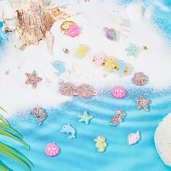 80Pcs 10 Style Ocean Theme Transparent Resin Cabochons&nbsp;CRES-NB0001-32