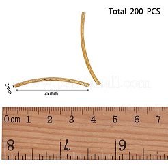 真鍮製チューブビーズ  カーブ  ゴールドカラー  35x2mm  200個/箱&nbsp;KK-PH0036-12