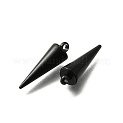 304ステンレスペンダント  スパイク/コーン  イオンプレーティング（ip）  電気泳動黒  18x5mm  穴：2mm&nbsp;STAS-G214-47EB-01