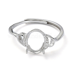 Adjustable 925 Sterling Silver Ring Components&nbsp;STER-K179-02P