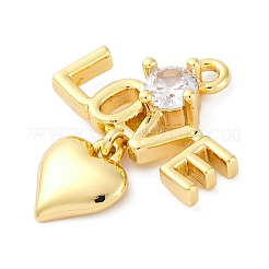 Brass Micro Pave Cubic Zirconia Pendants&nbsp;KK-A240-11G