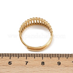 女性用304ステンレススチールカフオープンリング  ゴールドカラー  9mm  内径：18mm&nbsp;LS-RJEW-H255-01G-09