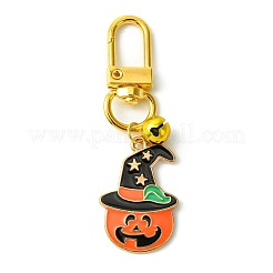 ハロウィンテーマ合金エナメルペンダント装飾  合金製カニカン付き  混合図形  ゴールドカラー  57~66mm  10個/セット&nbsp;HJEW-JM00981