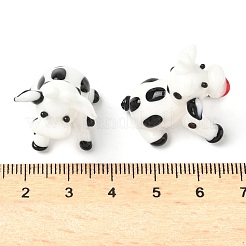 牛の家の装飾  手作りランプワーク表示の装飾  ミックスカラー  20~24x17.5~20x20.5~25.5mm&nbsp;LAMP-D301-08