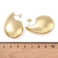 Brass Stud Earrings for Women&nbsp;KK-CBAD851-15G