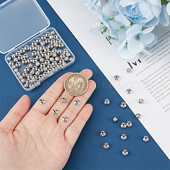 100Pcs 201 Stainless Steel Grooved Beads&nbsp;STAS-UN0054-90