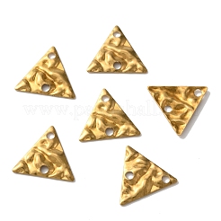 真鍮製コネクタチャーム  両面織り目加工の三角形のリンク  生（メッキなし）  13.5x16x1mm  穴：1.8mm&nbsp;KK-WH0062-24C