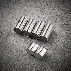 真鍮製マグネットクラスプ  コラム  プラチナ  20~22x11mm  穴：10mm  5セット /バッグ&nbsp;KK-TAC0002-01B