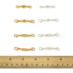 8種類の真鍮製マグネット留め具コンバーター  カニカン付き  コラム  ゴールデン＆シルバー  33~45x5.5~6mm&nbsp;KK-FS0001-94