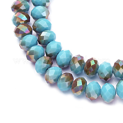 Electroplate Opaque Solid Color Glass Beads Strands&nbsp;EGLA-A034-P8mm-K19