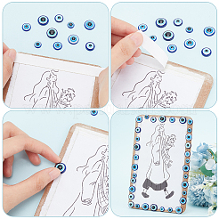 300Pcs 6 Styles Resin Evil Eye Cabochons&nbsp;CRES-HY0001-05
