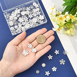 真鍮ビーズキャップ60種類10個  長持ちメッキ  5  - 花びらの花  925銀メッキ  11~15.5x0.5~6mm  穴：0.9~1.5mm  6個/スタイル&nbsp;KK-BBC0021-14