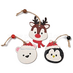 9Pcs 3 Styles Christmas Wood Pendant Decorations Set&nbsp;WOOD-U004-01H