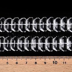 透明ガラスビーズ連売り  ナゲット  透明  7.5x16x8.5mm  穴：1mm  約49~51個/連  14.57~14.96インチ（37~38cm）&nbsp;GLAA-N001-51