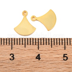 スターリングシルバーのブランクファンチャーム925個  ゴールドカラー  10x8.5x1mm  穴：1mm&nbsp;STER-F057-05G