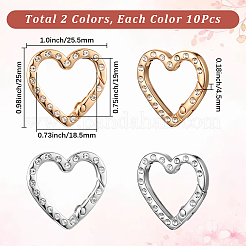 20Pcs 2 Colors Zinc Alloy Rhinestone Spring Gate Rings&nbsp;FIND-SP0004-35