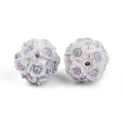 アクリル手作り蓄光ポリマー粘土ラインストーンビーズ  暗闇で光る  花  ゲインボロ  19.5~23.5mm  穴：3mm&nbsp;CLAY-H003-07E