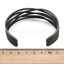316 Surgical Stainless Steel Hollow Cuff Bangles&nbsp;BJEW-C125-04AS