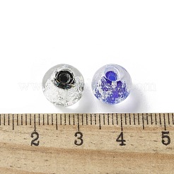 手作りのフォイルのガラスビーズ  ラウンド  ミックスカラー  10x9.5mm  穴：1.4mm&nbsp;LAMP-P068-02