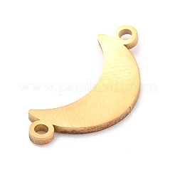 304ステンレススチールリンクコネクター  レーザー切断  ムーン  ゴールドカラー  9x20x1mm  穴：1.5mm&nbsp;STAS-N094-22G